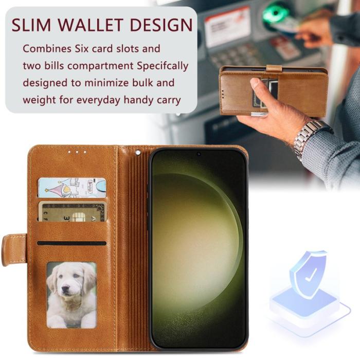 OEM - Mobilfodral för Samsung Galaxy S26 Plus 6 Kortfack Konstläder - Brun