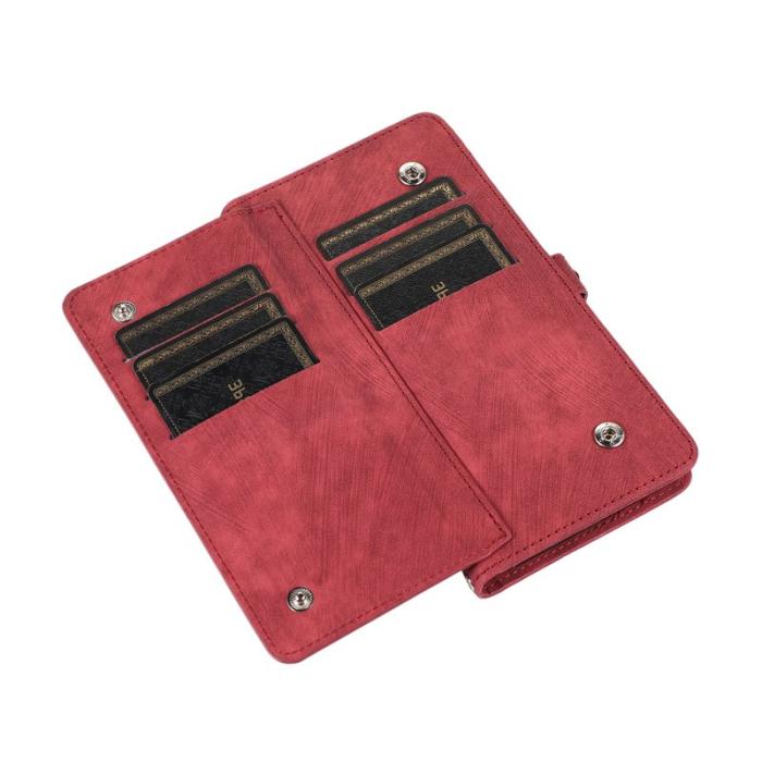 OEM - Mobilfodral för Samsung Galaxy S26 Plus 9 kortfack Konstläder - Röd