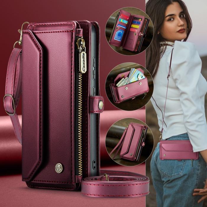 Caseme - CaseMe Mobilfodral för Samsung Galaxy S26 Plus Konstläder 10 kort - Röd