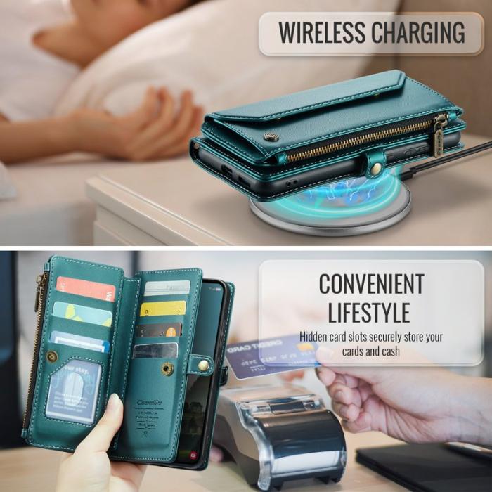 Caseme - CaseMe Mobilfodral för Samsung Galaxy S26 Plus Konstläder 10 kortfack - Grön