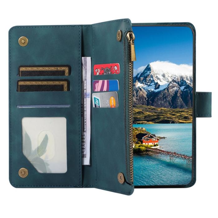 OEM - Mobilfodral för Samsung Galaxy S26 Plus Konstläder 9 kortfack - Grön