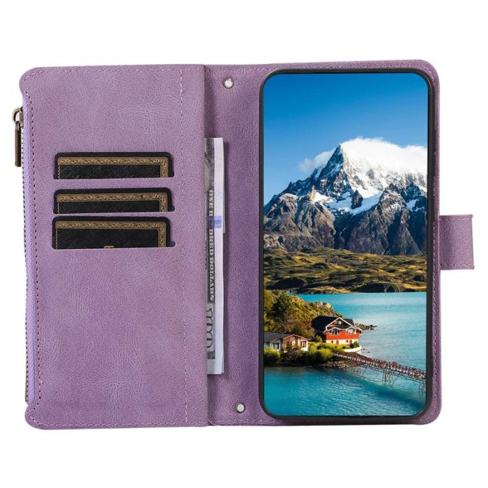 OEM - Mobilfodral för Samsung Galaxy S26 Plus Konstläder 9 kortfack - Lila