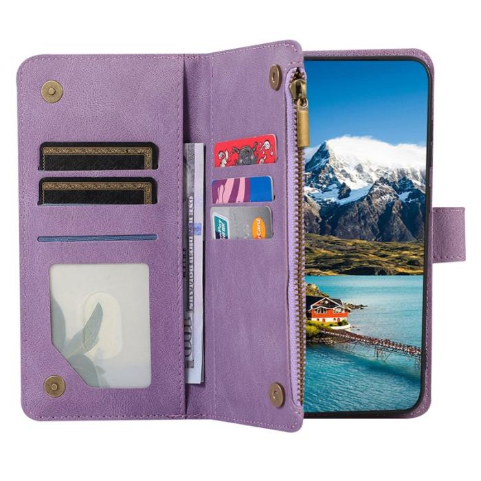 OEM - Mobilfodral för Samsung Galaxy S26 Plus Konstläder 9 kortfack - Lila