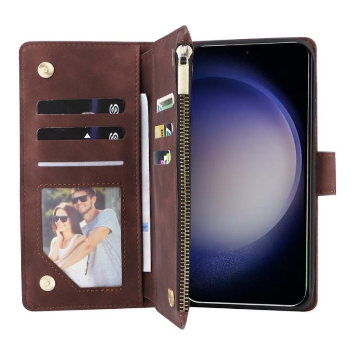 OEM - Plånboksfodral för Samsung Galaxy S26 Plus Konstläder Flera kortfack - Kaffe