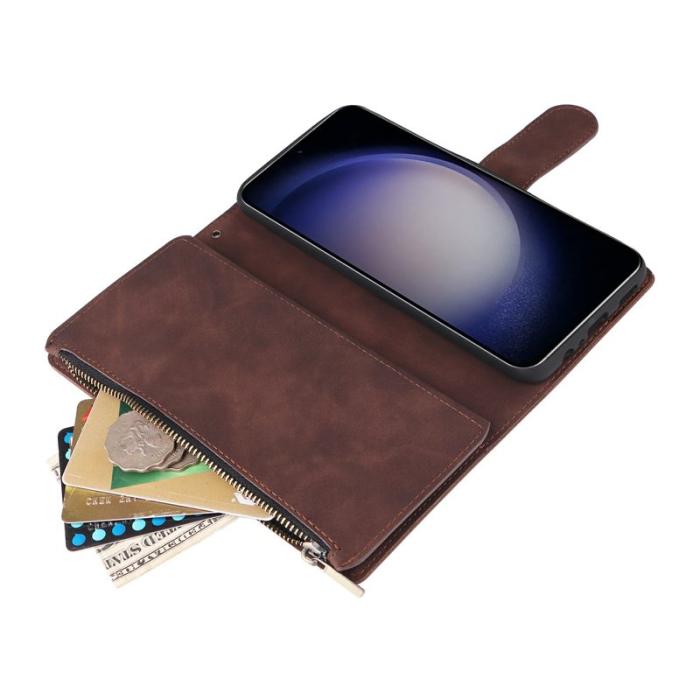 OEM - Plånboksfodral för Samsung Galaxy S26 Plus Konstläder Flera kortfack - Kaffe