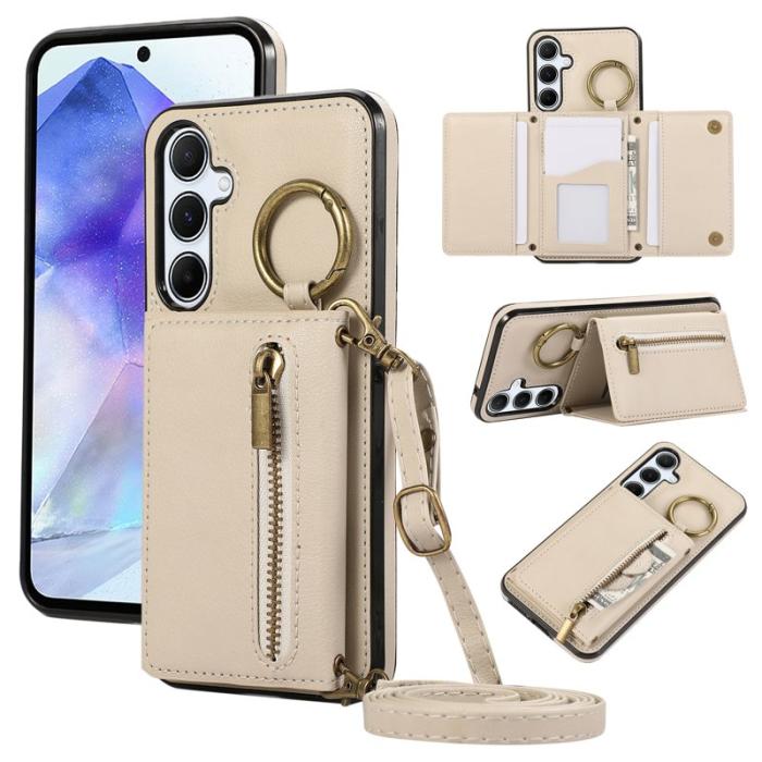 OEM - Plånboksfodral för Samsung Galaxy S26 Plus Konstläder Kickstand - Beige