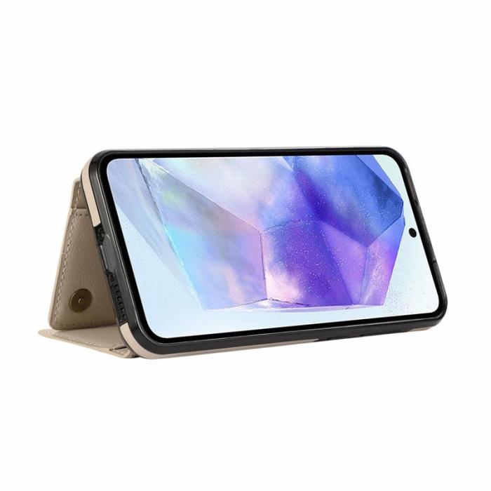 OEM - Plånboksfodral för Samsung Galaxy S26 Plus Konstläder Kickstand - Beige