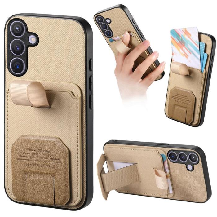 OEM - Mobilfodral för Samsung Galaxy S26 Plus Konstläder Kickstand - Khaki