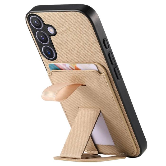 OEM - Mobilfodral för Samsung Galaxy S26 Plus Konstläder Kickstand - Khaki