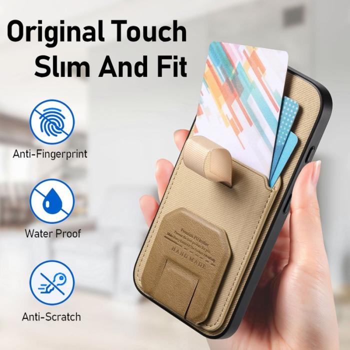 OEM - Mobilfodral för Samsung Galaxy S26 Plus Konstläder Kickstand - Khaki