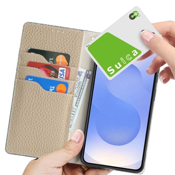 OEM - Plånboksfodral för Samsung Galaxy S26 Plus Äkta läder - Ljusblå