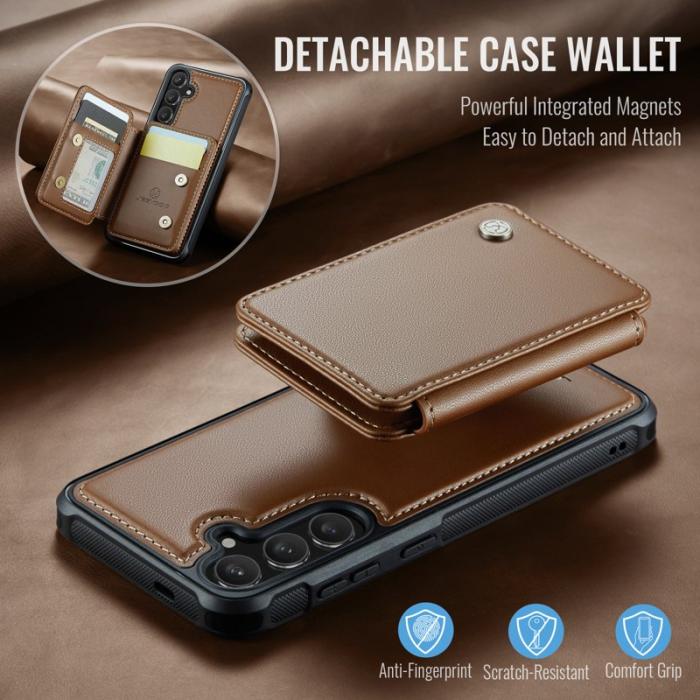 JEEHOOD - JEEHOOD Mobilfodral för Samsung Galaxy S26 Plus Konstläder Magnetisk - Brun