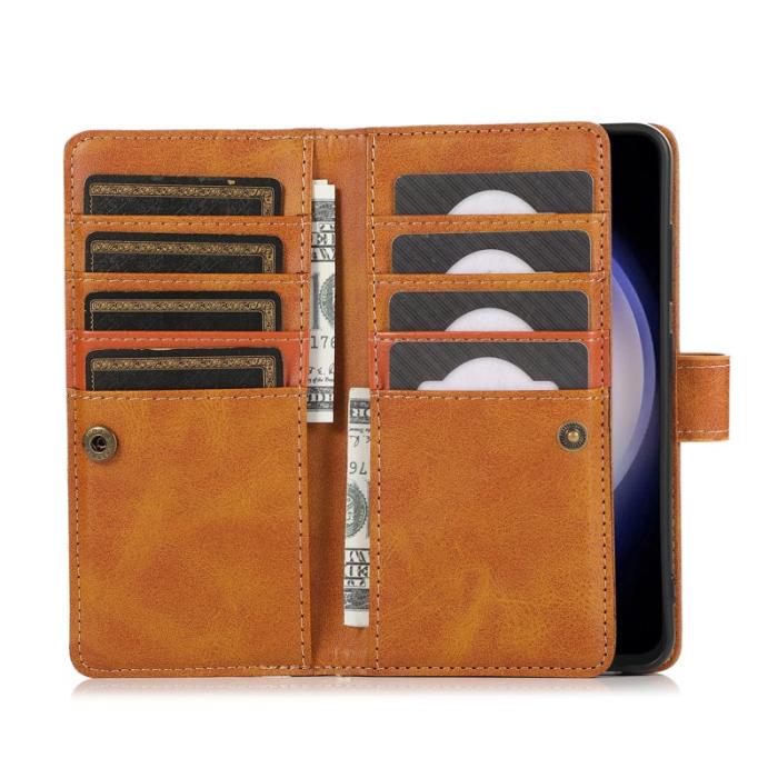 OEM - Plånboksfodral för Samsung Galaxy S26 Plus Äkta läder Magnetiskt - Brun