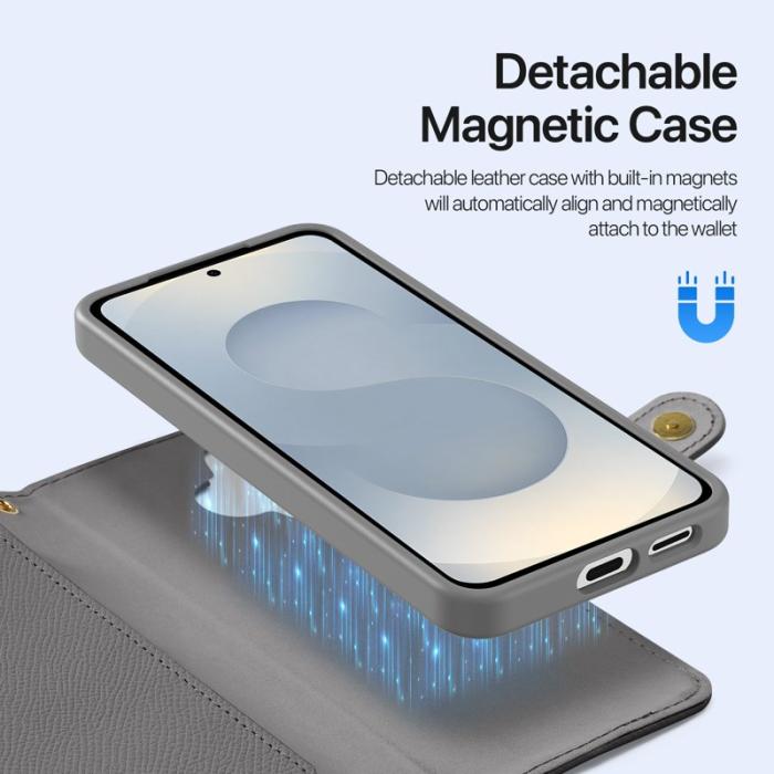 Dux Ducis - Dux Ducis Plånboksfodral för Samsung Galaxy S26 Plus Äkta läder Magnetiskt - Grå