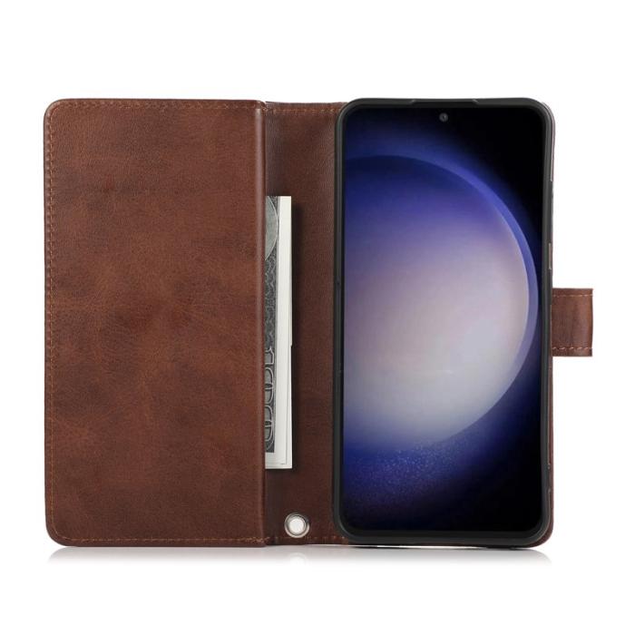 OEM - Plånboksfodral för Samsung Galaxy S26 Plus Äkta läder Magnetiskt - Kaffe