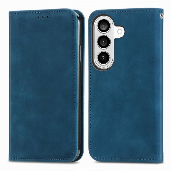 OEM - Mobilfodral för Samsung Galaxy S26 Plus Konstläder Magnetiskt - Mörkblå