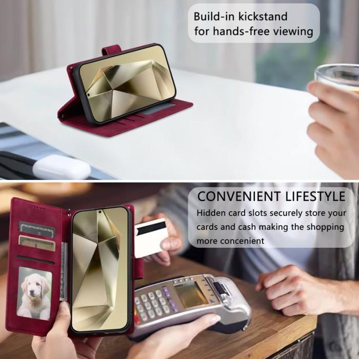 OEM - Plånboksfodral för Samsung Galaxy S26 Plus Konstläder med handrem - Rosa