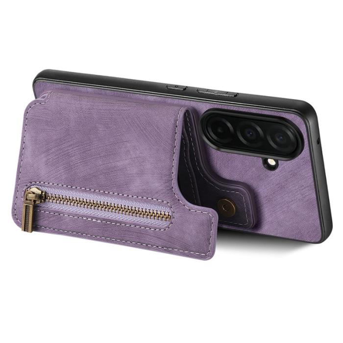 OEM - Mobilfodral för Samsung Galaxy S26 Plus Konstläder med kortfack - Lila