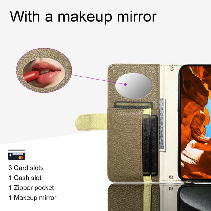 ESEBLE - ESEBLE Mobilfodral för Samsung Galaxy S26 Plus Konstläder med spegel - Brun