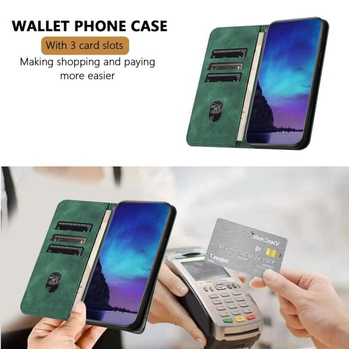 OEM - Plånboksfodral för Samsung Galaxy S26 Plus Konstläder med ställ - Grön