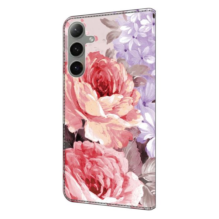 OEM - Plånboksfodral för Samsung Galaxy S26 Plus Konstläder Mönster - Oljemålning Ros