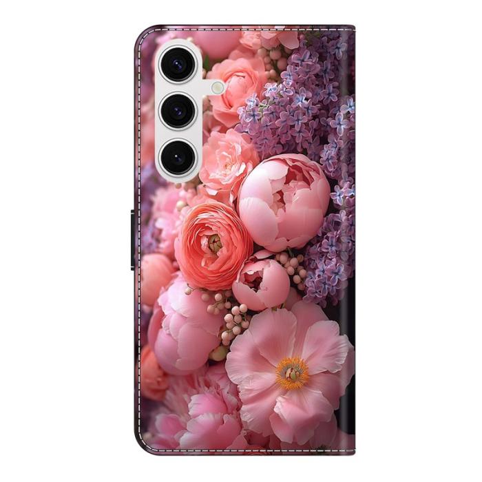 OEM - Plånboksfodral för Samsung Galaxy S26 Plus Konstläder Mönster - Ranunculaceae