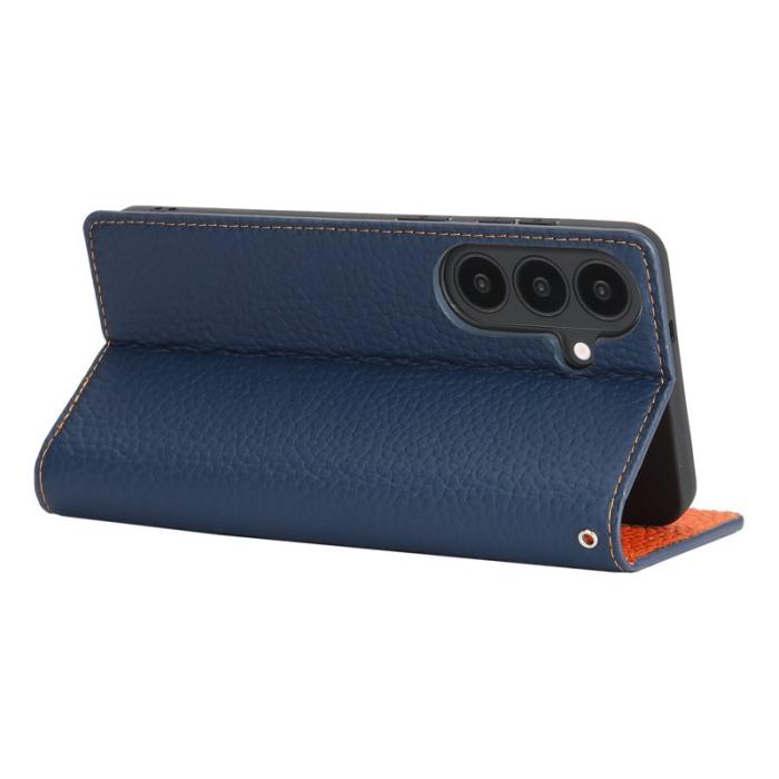 OEM - Plånboksfodral för Samsung Galaxy S26 Plus Äkta läder - Mörkblå