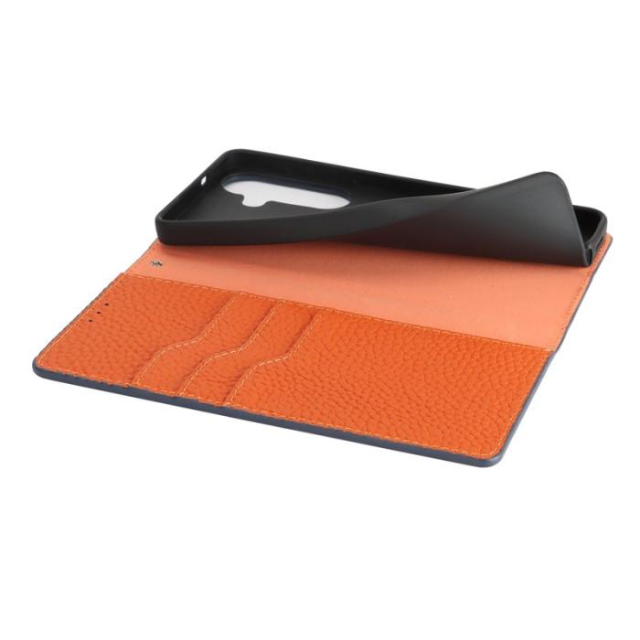 OEM - Plånboksfodral för Samsung Galaxy S26 Plus Äkta läder - Mörkblå