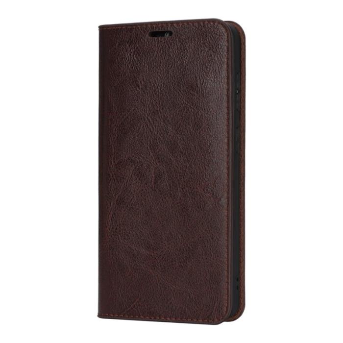 OEM - Plånboksfodral för Samsung Galaxy S26 Plus Äkta läder - Mörkbrun