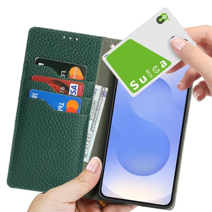 OEM - Plånboksfodral för Samsung Galaxy S26 Plus Äkta läder - Mörkgrön