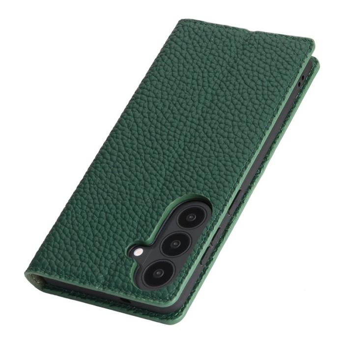 OEM - Plånboksfodral för Samsung Galaxy S26 Plus Äkta läder - Mörkgrön