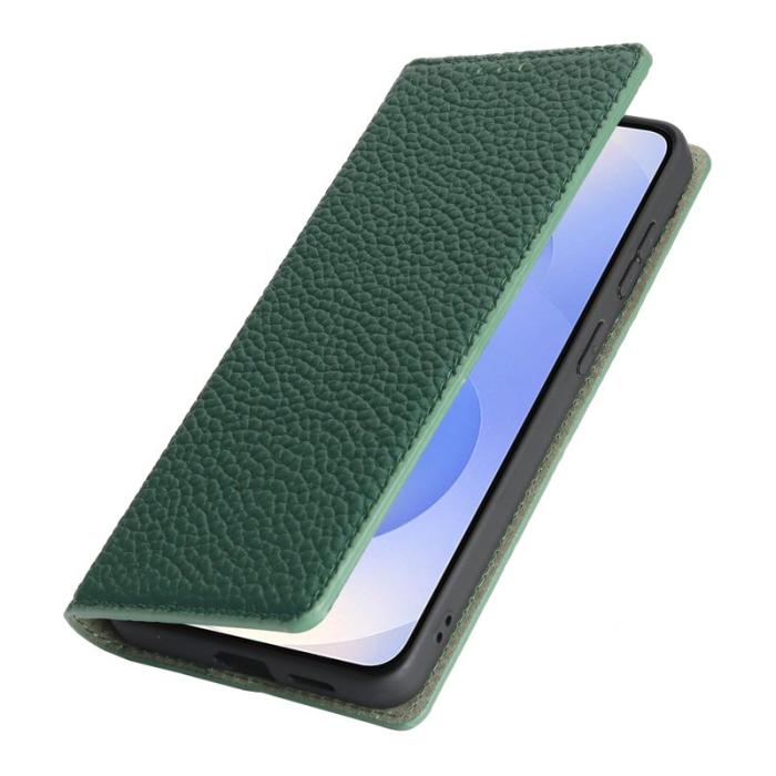 OEM - Plånboksfodral för Samsung Galaxy S26 Plus Äkta läder - Mörkgrön