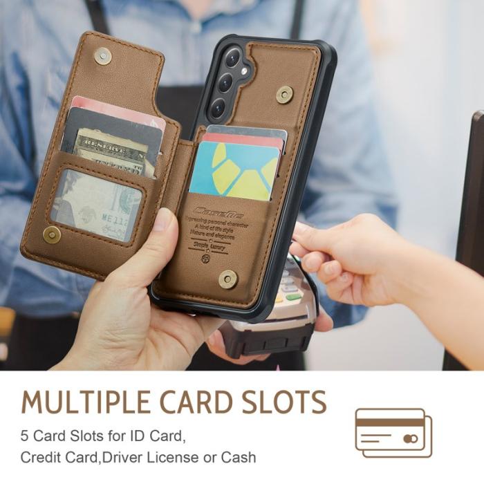 Caseme - CaseMe Mobilfodral för Samsung Galaxy S26 Plus Konstläder RFID 5 kort - Brun