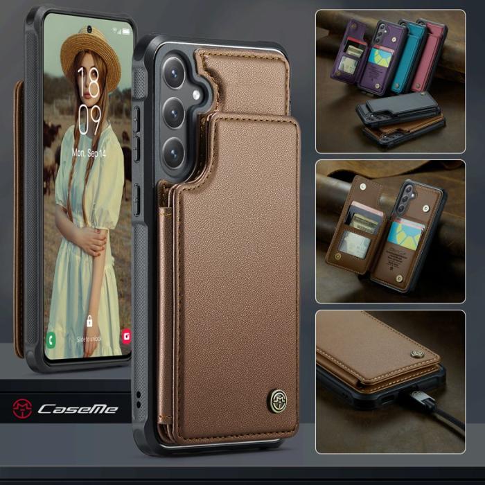 Caseme - CaseMe Mobilfodral för Samsung Galaxy S26 Plus Konstläder RFID 5 kort - Brun