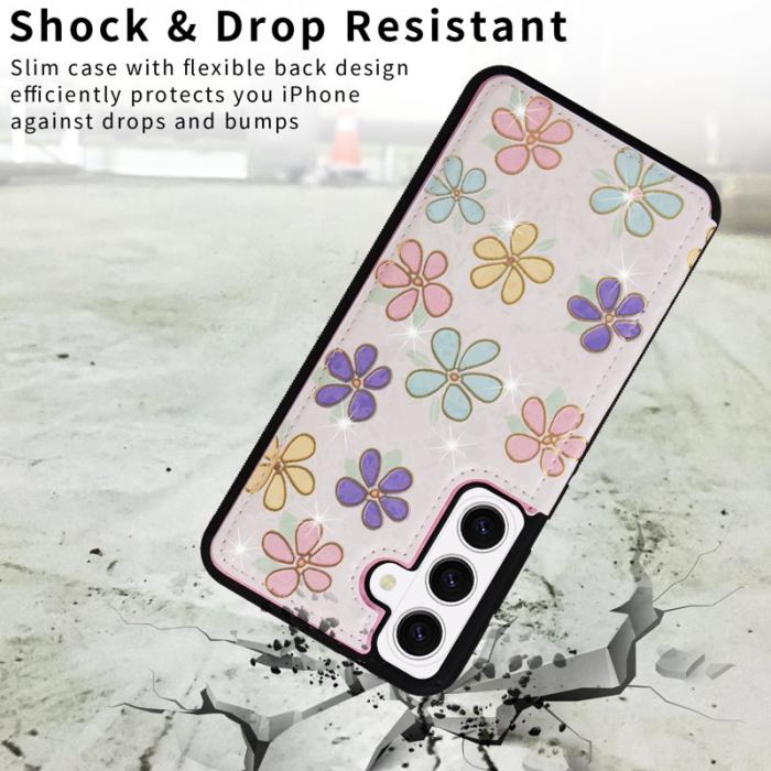 OEM - Mobilfodral för Samsung Galaxy S26 Plus Konstläder RFID - Blommor