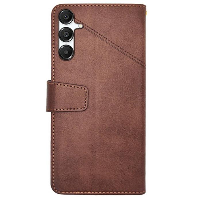 IDEWEI - IDEWEI Plånboksfodral för Samsung Galaxy S26 Plus Äkta läder Ställ - Kaffe