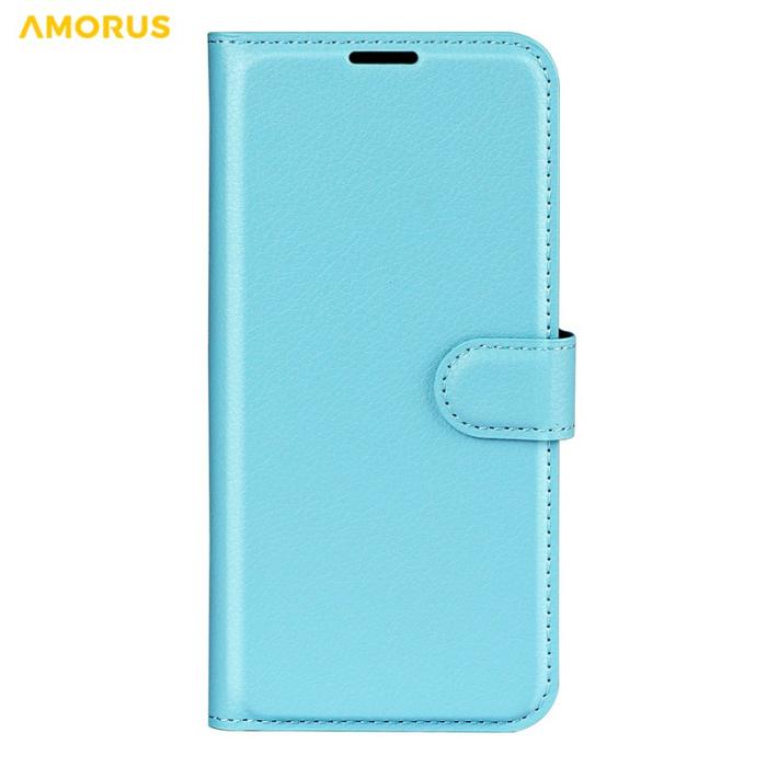 Amorus - Amorus Plånboksfodral för Samsung Galaxy S26 Plus Konstläder Stöd - Blå