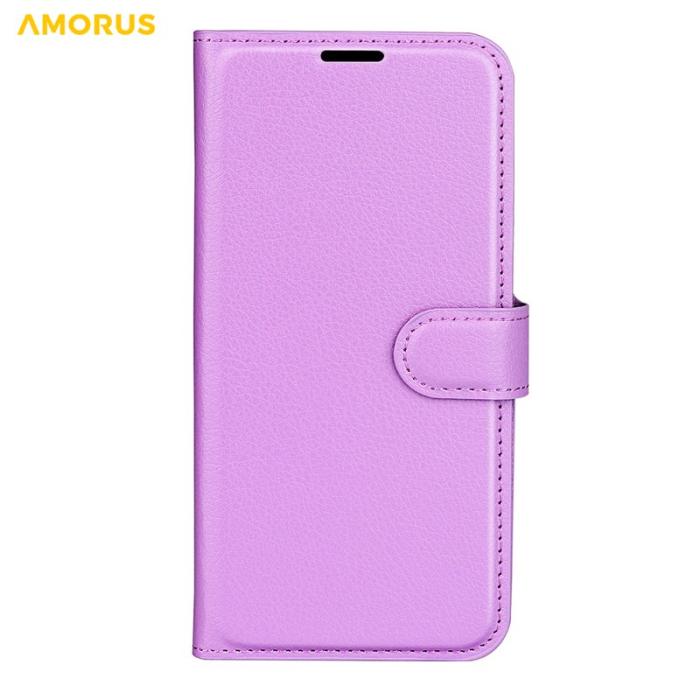 Amorus - Amorus Plånboksfodral för Samsung Galaxy S26 Plus Konstläder Stöd - Lila