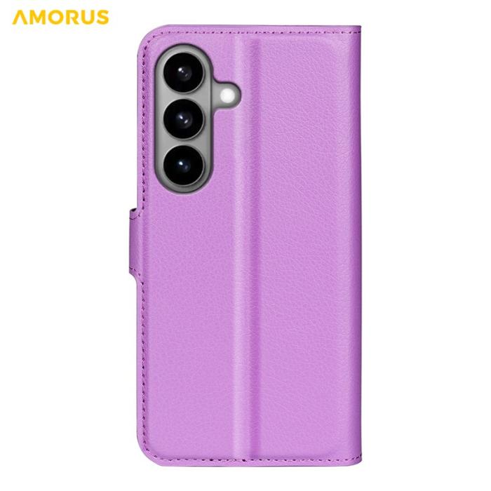 Amorus - Amorus Plånboksfodral för Samsung Galaxy S26 Plus Konstläder Stöd - Lila