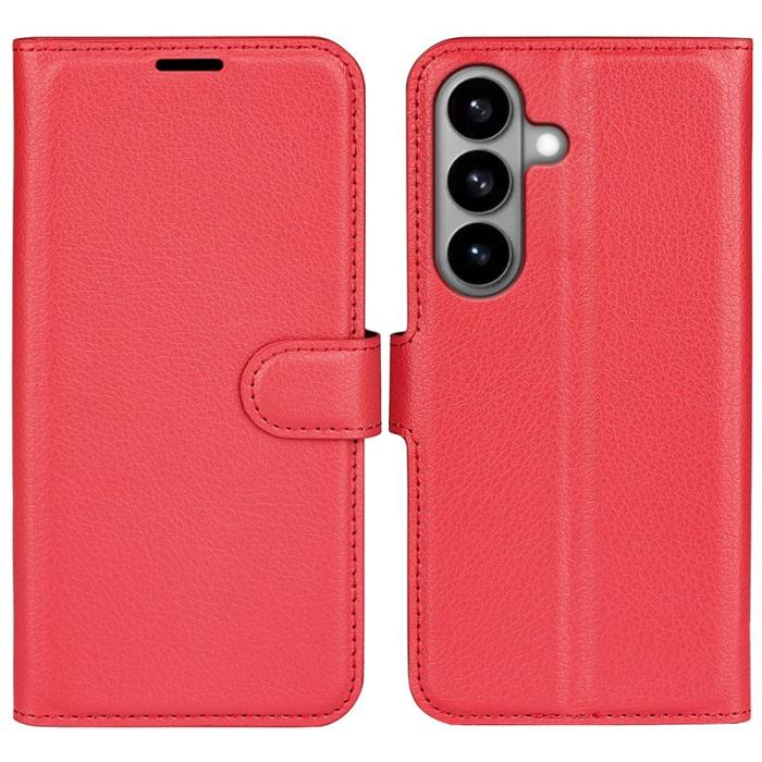 Amorus - Amorus Plånboksfodral för Samsung Galaxy S26 Plus Konstläder Stöd - Röd