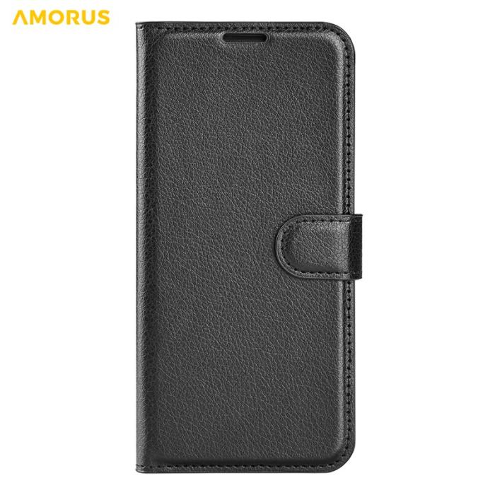 Amorus - Amorus Plånboksfodral för Samsung Galaxy S26 Plus Konstläder Stöd - Svart