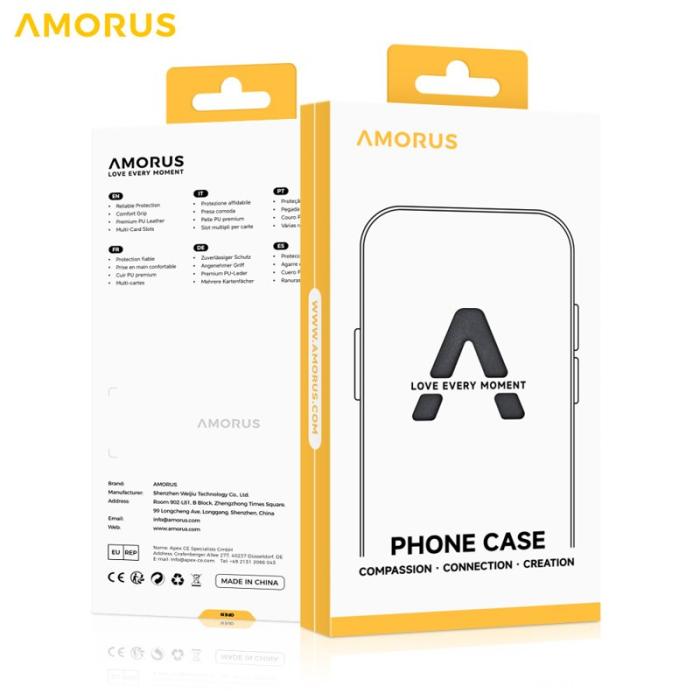 Amorus - Amorus Plånboksfodral för Samsung Galaxy S26 Plus Konstläder Stöd - Vit
