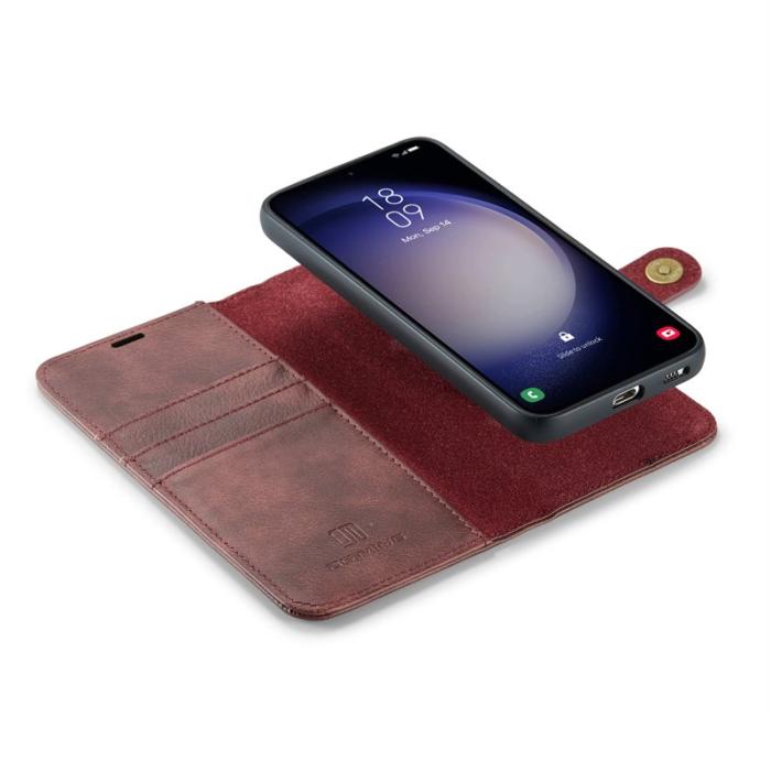 DG.MING - DG.Ming Plånboksfodral för Samsung Galaxy S26 Plus Stativ Äkta läder - Röd