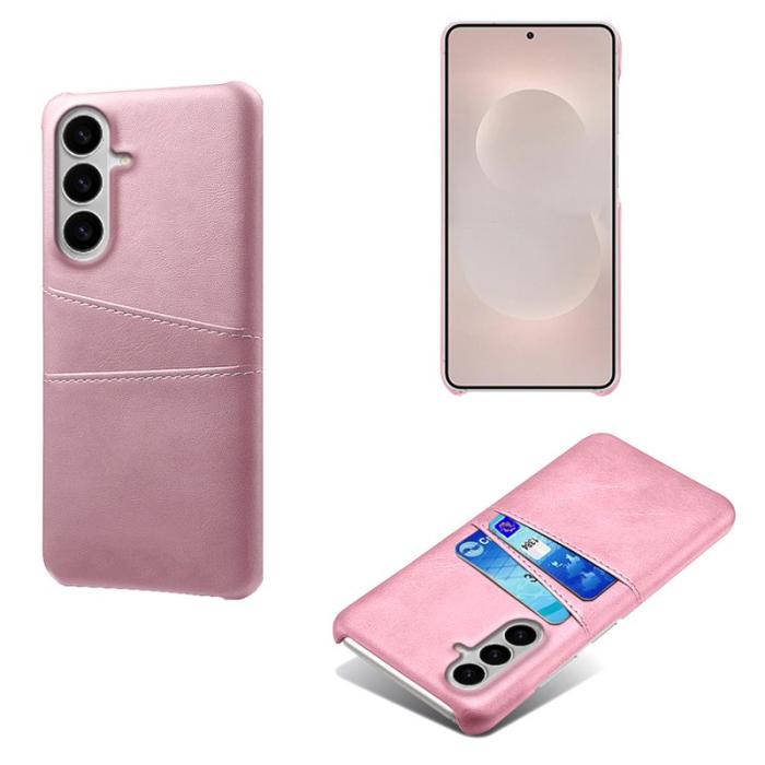 OEM - Mobilfodral för Samsung Galaxy S26 Plus Dubbel kortfack Konstläder - Roséguld