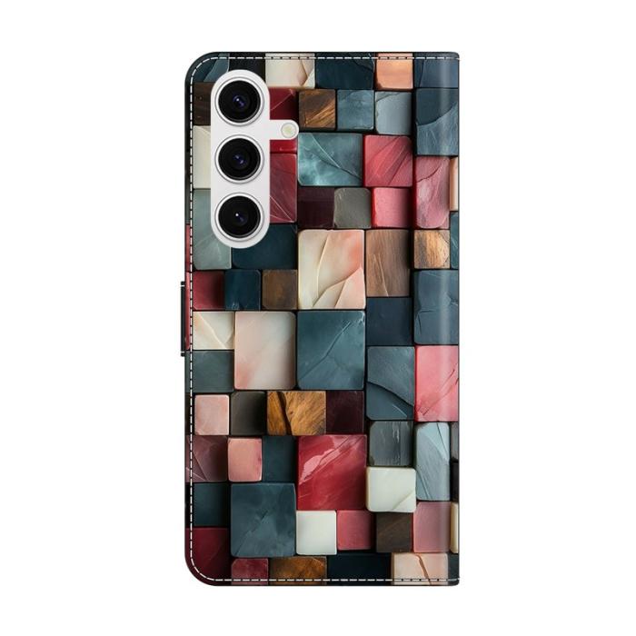 OEM - Plånboksfodral för Samsung Galaxy S26 Plus Fällbart Ställ Färgglad Tegelmönster