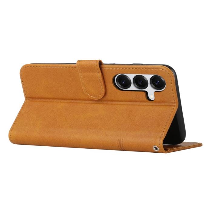 OEM - Plånboksfodral för Samsung Galaxy S26 Plus Fällbart Ställ - Gul