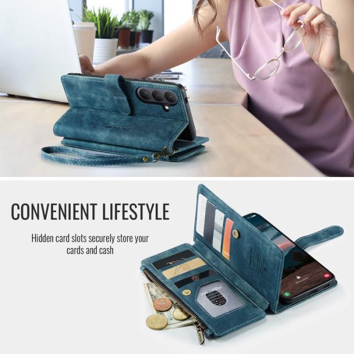 Caseme - CaseMe Mobilfodral för Samsung Galaxy S26 Plus Flera kortfack Konstläder - Blå