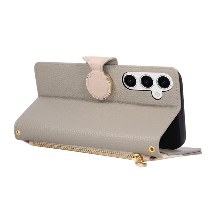 OEM - Plånboksfodral för Samsung Galaxy S26 Plus Fodral med dragkedja - Grå