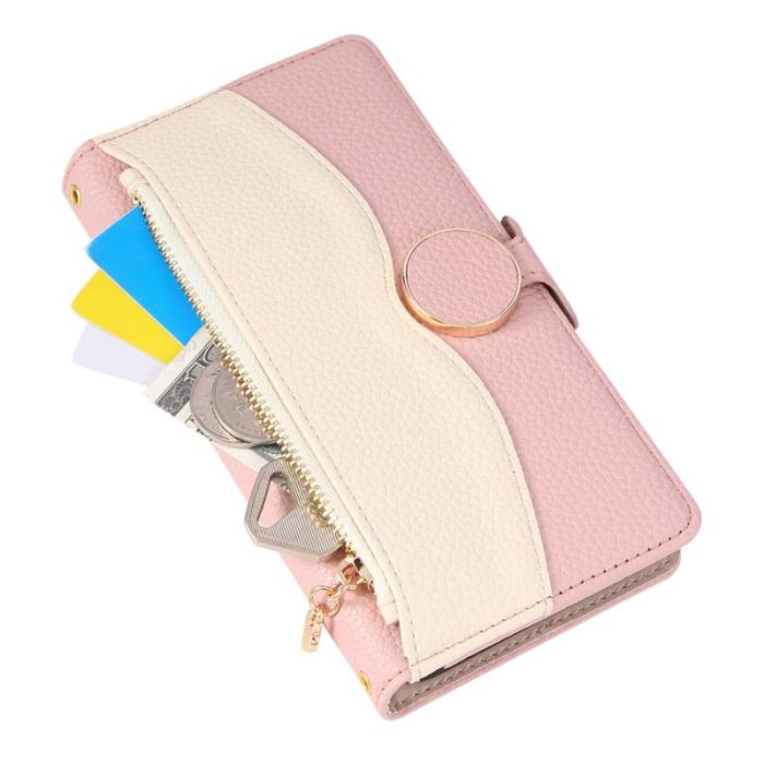 OEM - Plånboksfodral för Samsung Galaxy S26 Plus Fodral med dragkedja - Rosa