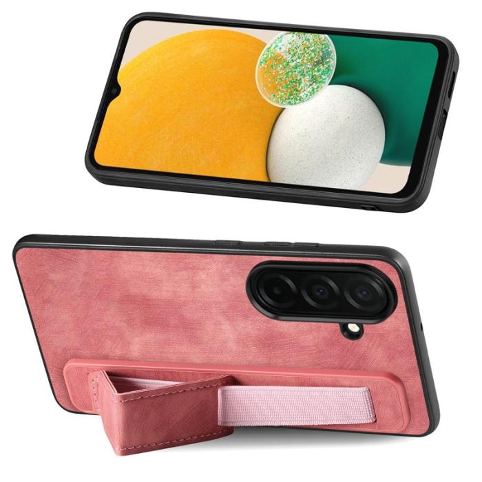 OEM - Mobilfodral för Samsung Galaxy S26 Plus Kickstand Konstläder + TPU - Rosa